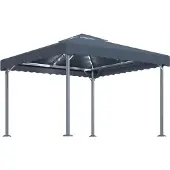 Syfax Gazebo con Stringa di Luci LED 300x300 cm Antracite Alluminio