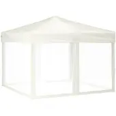 Syfax Tenda per Feste Pieghevole con Pareti Laterali Crema 3x3 m