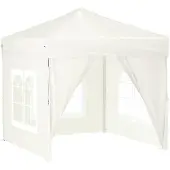 Syfax Tenda per Feste Pieghevole con Pareti Laterali Crema 2x2 m