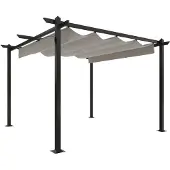 Syfax Pergola da Giardino con Tetto Retrattile 3x3 m Crema