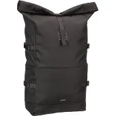 Sandqvist - Zaino da 26 litri - Icon Rolltop Backpack L Black in Pelle - Nero