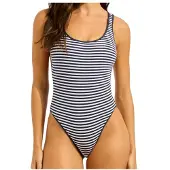 Seafolly Clubhouse Retro One Piece Costume intero Donna (40, grigio)