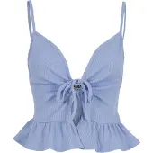 Urban Classics Maglietta Senza Maniche Waffle Pique Ruffle