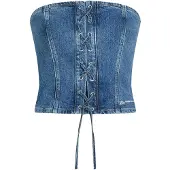 Karl lagerfeld Klj Tie Bustier Stone Blue Taglia: XL | Canottiere Outlet | Donna | Blu