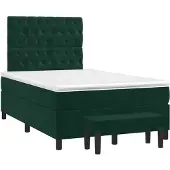 vidaXL Letto a molle con materasso verde scuro 120x190 cm in velluto