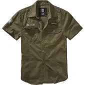Brandit Camicia 'Luis' oliva / nero / bianco
