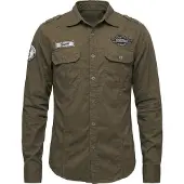 Brandit Camicia 'Luis' oliva / nero / bianco