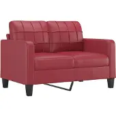 vidaXL Set divano 3 pezzi con cuscini in Pelle finta rosso vino