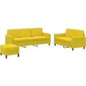 vidaXL Set di divani a 3 pezzi in velluto giallo