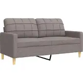 vidaXL set divano 3 pezzi con poggiapiedi Tessuto grigio