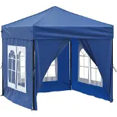 Syfax Tenda per Feste Pieghevole con Pareti Laterali Blu 2x2 m