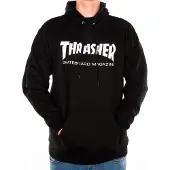 Thrasher Felpa Cappuccio Uomo Skatemag Hood Black/white