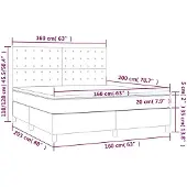 vidaXL Letto a molle con materasso blu scuro 160x200 cm in velluto