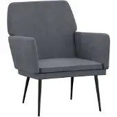 vidaXL Poltrona grigio scuro 62x79x79 cm in velluto