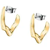 Trussardi Orecchini Cerchio Placcati Oro T-Design TJAXA05 — Orecchini