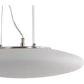 LINDBY Lampada a sospensione LED Gunda, bianco, vetro, Ø 47 cm, dimmerabile