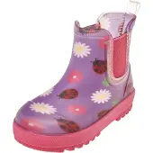 Playshoes Stivale di gomma 'Marienkäfer' lavanda / lampone / rosso scuro / offwhite