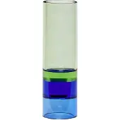 Hubsch Portacandele Astro, verde/blu, vetro cristallo, 15 cm