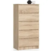 Akord Credenza 5 Cassetti Rovere Sonoma 60X40X121 Cm