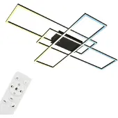 Briloner Roami Plafoniera LED, 104x71cm, nero, CCT, telecomando