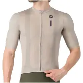 Castelli Drittone Logo Jersey Maglietta da ciclismo Uomo (XXL, beige)