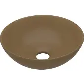 Syfax Lavandino da Bagno in Vetroceramica Crema Opaco Rotondo
