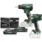 HiKOKI Combo-Kit trapano a batteria + avvitatore a impulsi KC18DE-1 + 2x batterie ricaricabili BSL1840M