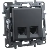 Legrand Presa per computer 2xRJ45 CAT5e nero Niloe Step 2472