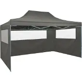 Syfax Gazebo Professionale Pieghevole 3 Pareti 3x4m Acciaio Antracite
