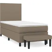 vidaXL Letto a molle con materasso Taupe 80x200 cm in tessuto