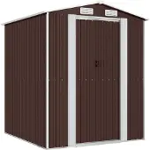 Syfax Capanno da Giardino Marrone Scuro 192x191x223cm Acciaio Zincato