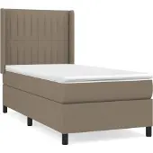 vidaXL Letto a molle con materasso Taupe 80x200 cm in tessuto