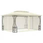 Syfax Gazebo con Rete 300x400x265 cm Crema