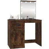 Syfax Toeletta con LED Rovere Fumo 90x50x132,5cm Legno Multistrato