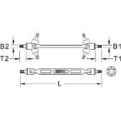 Ks Tools Chiave Torx a doppio snodo T25xT27 - 517.0316