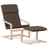 Syfax Sedia Relax con Poggiapiedi Marrone Scuro in Tessuto