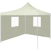 Syfax Tenda Pieghevole con 2 Pareti 291x291x315 cm Crema
