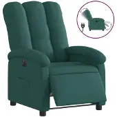 Syfax Poltrona Elettrica Reclinabile Verde Scuro in Tessuto