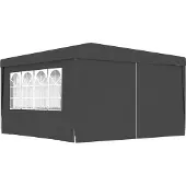 Syfax Gazebo Professionale con Pareti 4x4 m Antracite 90 g/m²