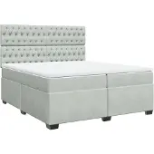 Syfax Giroletto a Molle con Materasso Grigio Chiaro 200x200cm Velluto