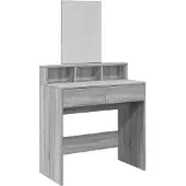 Syfax Toeletta con Specchio Grigio Sonoma 80x41x144,5 cm