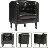 The Living Store Poltrona in vera pelle nera