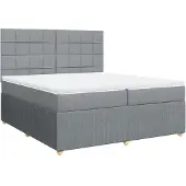 Syfax Giroletto a Molle con Materasso Grigio Chiaro 200x200cm Tessuto