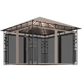 Syfax Gazebo con Zanzariera Luci LED 3x3x2,73 m Grigio Talpa