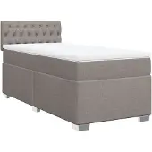vidaXL Letto a molle con materasso Taupe 80x200 cm in tessuto