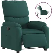 Syfax Poltrona Elettrica Reclinabile Verde Scuro in Tessuto