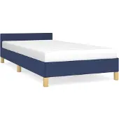 Syfax Giroletto con Testiera senza Materasso Blu 90x200 cm Tessuto