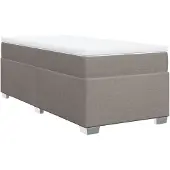 vidaXL Letto a molle con materasso Taupe 90x200 cm in tessuto