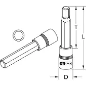 Ks Tools BRONZEplus bit socket 1/2" esagono lungo 6x140 mm