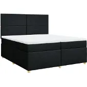 Syfax Giroletto a Molle con Materasso Nero 200x200 cm in Tessuto